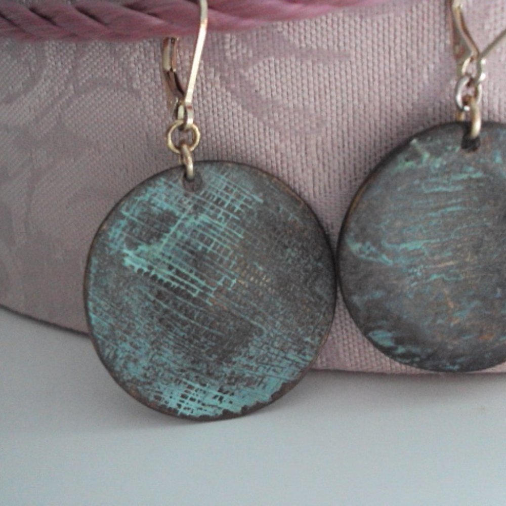 Turquoise and copper earrings